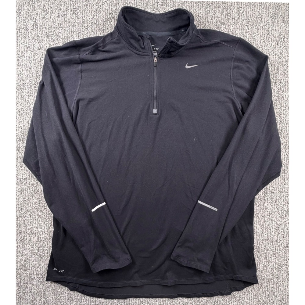 Nike Element Half Zip Men XL Black Dri-FIT Running Pullover 504606-010